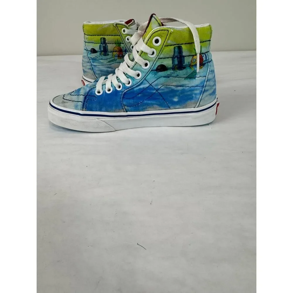 Spongebob SquarePants Sk8 Hi Vans Sneakers Hi-tops Skateboard Kids Size 3.5 Men